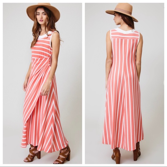 Stripe print wrap skirt dress - Picture 3 of 4